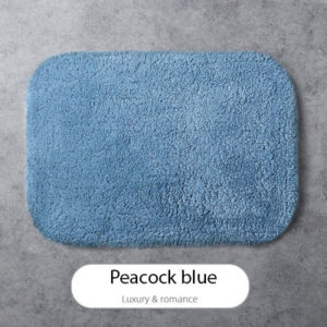 Anti-slip-bathtoilet-mat-set-Coral-Fleece-high-absorbent_peacock-blue-rectangle_IDS-051_