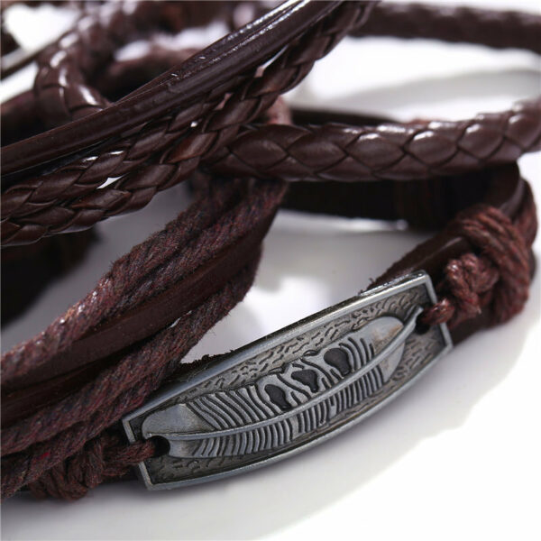 Mens-Leather-Bracelet-woven-bracelet-set-four-piece-set_003