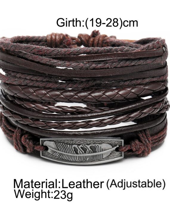 Mens-Leather-Bracelet-woven-bracelet-set-four-piece-set_004