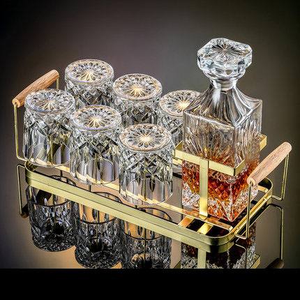 Whiskey-glass-rack_Wine-Bottle-800mlRoman-Style-6pcs-290mlGold-Handle-Rack_IDS-576_430x4